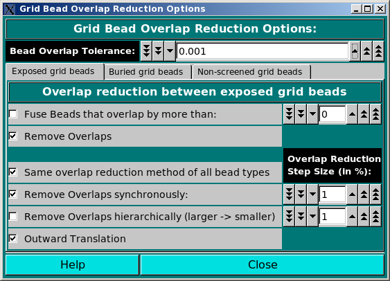 Exposed Grid Beads Overlap Reduction Options